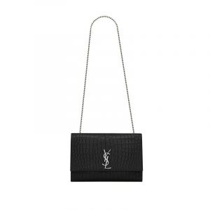 Large Kate Bag In Black Crocodile L