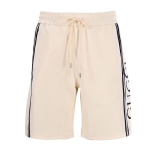 Side webbing colorblock embroidered shorts - M, Khaki