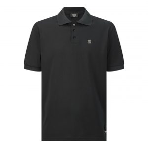 Fendi black lapel polo shirt - L