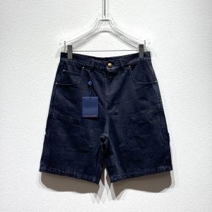 Checkered Denim Shorts - S, Black