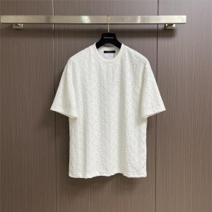 Towel flocking monogram jacquard short-sleeved T-shirt - White, XL