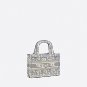 Mini Dior Book Tote Gray Dior  (22,5 X 15 X 6 Cm)