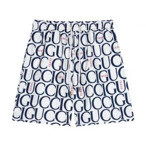Full print casual beach shorts - White, XL