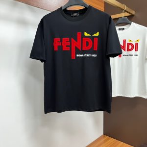 Short-sleeved T-shirt with lettering logo print - M, Black