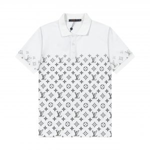 New Gradient Print Polo Shirt - White, M