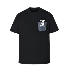 22ss fake pocket print short-sleeved T-shirt - S, Black