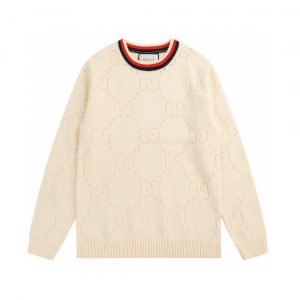 Line cut-out crew neck sweater - XXL, White