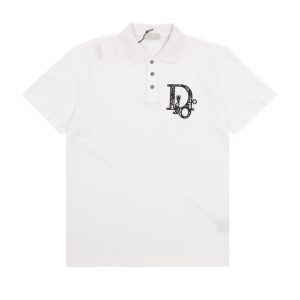 Embroidered polo shirt - L, White