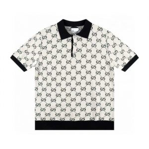 Letter full print polo - White_Black, M