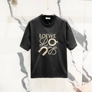 Embroidered Lettering T-shirt - Black, L