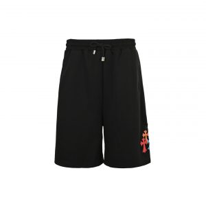 Embroidered Colorful Leather Label Cross Shorts