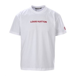 Flocked letter short-sleeved T-shirt - S, White