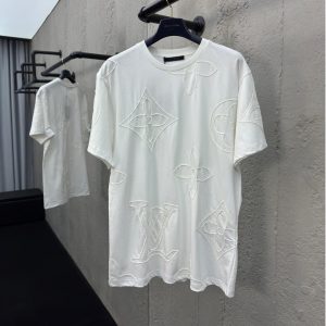 Chain embroidery short-sleeved T-shirt - M