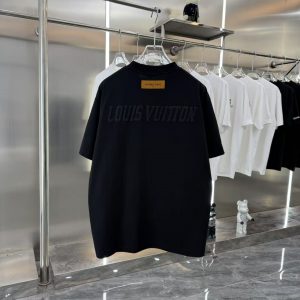 Vacuum embroidery crew neck T-shirt - XL, Black