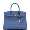 Hermes Birkin 35 Bleu Brighton Epsom Gold Hardware