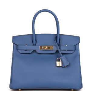 Hermes Birkin 35 Bleu Brighton Epsom Gold Hardware