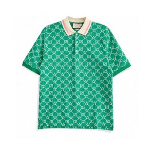 Five-Pointed Star Embroidered Short-Sleeved Polo Shirt - S, Green