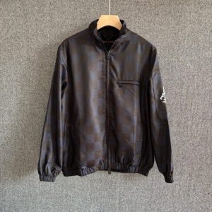 Stand collar long sleeve woven jacket - L