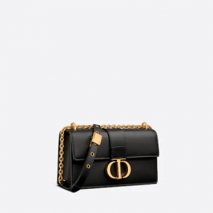 30 Montaigne  Bag With Chain Black Calfskin