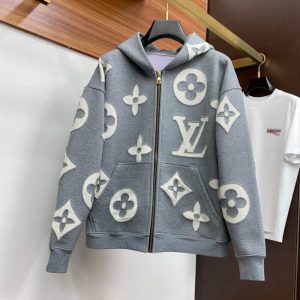 New Grey Patterned Fleece Jacket - L