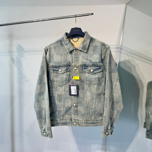 New Limited Edition Checkerboard Patchwork Washed Blue Denim Jacket Jeans Set