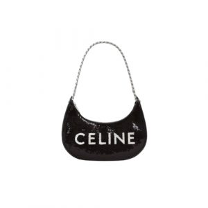 Celine Medium Ava Chain In Sequins With Celine Black 199583Enq38Aw