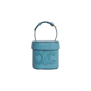 Celine Small Box Cuir Triomphe In Smooth Calfskin Blue 199263Du307Dd