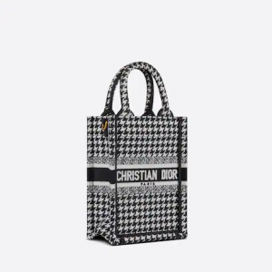 Mini Dior Book Tote Phone Bag Black And White Micro (13 X 18 X 5 Cm)