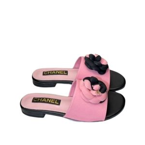 Chanel Camellia Slides Pink Black - 39 Eu 8 Us 25 Cm 9 8 In