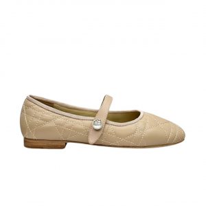 Dior Ballet Flat Beige Quilted Cannage Calfskin