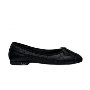 Dior Ballet Flat Black Quilted Cannage Calfskin - 37 Eu 6 Us 24 Cm 9 4 In