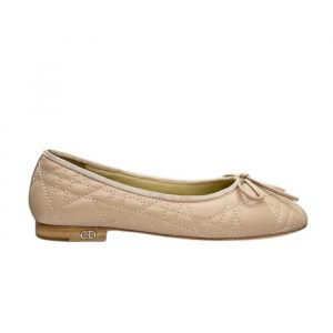 Dior Ballet Flat Beige Quilted Cannage Calfskin - 40 Eu 9 Us 25 5 Cm 10 In