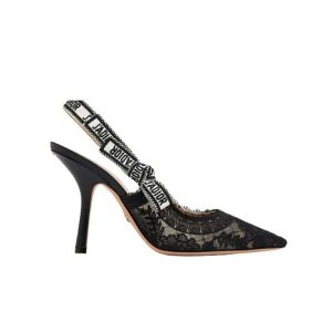 Dior J'Adior Slingback Pump Transparent Mesh Embroidered With Dior Roses Motif Black Kdv029Fll S900 - 36 Eu 5 Us 23 5 Cm 9 2 In