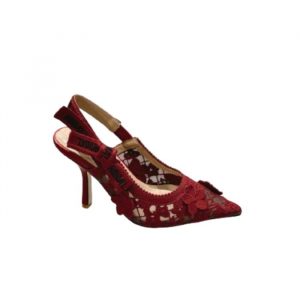 Dior Cd J'Adior Slingback Pump Red Flower Embroidered - 40 Eu 9 Us 25 5 Cm 10 In