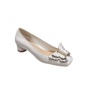 Dior Tale Pump White Supple Calfskin And White Resin Pearls - 36 Eu 5 Us 23 5 Cm 9 2 In