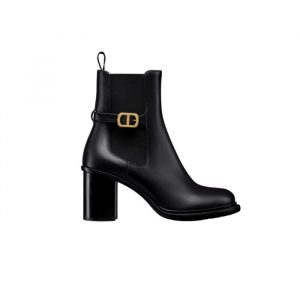 Dior 30 Montaigne Heeled Ankle Boot Black Supple Calfskin Kci950Vso S900 - 39 Eu 8 Us 25 Cm 9 8 In