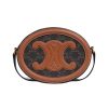 Celine Oval Bag Cuir Triomphe In Triomphe Canvas And Calfskin Tan 20Cm 198602Ein04Lu