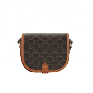Celine Medium Folco Bag In Triomphe Canvas And Calfskin Tan 19Cm 191502Bzj 04Lu