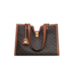 Celine Cabas 16 In Triomphe Canvas And Calfskin Tan 37Cm 114482Ffd 04Lu
