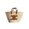 Celine Triomphe Celine Panier In Palm Leaves Brown 25Cm