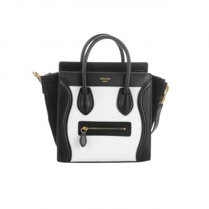 Celine Nano Luggage Handbag Black White 20Cm
