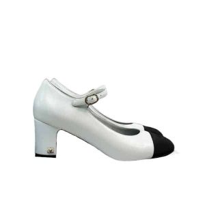 Chanel Mary Janes White G45118 - 38 Eu 7 Us 24 5 Cm 9 46 In