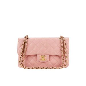 Chanel Classic Medium Lambskin Flap Bag Pink And Gold 25Cm
