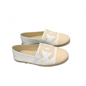 Chanel Cc Espadrilles Slip On White Beige - 36 Eu 5 Us 23 5 Cm 9 2 In