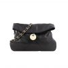 Chanel Leather Cue Ball Foldover Bag Black 26Cm