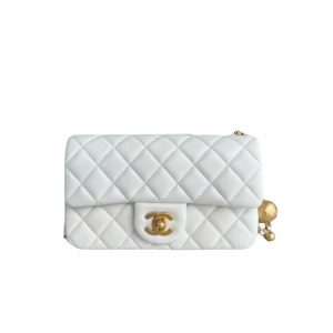 Chanel Classic Small Handbag White 20Cm Ap1787