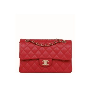 Chanel Classic Small Flap Bag Dark Red Caviar 26Cm