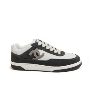 Chanel Cc Logo Sneakers Dark Black White - 37 Eu 6 Us 24 Cm 9 4 In
