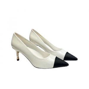 Chanel Pearl Embellished Heel Pumps White - 40 Eu 9 Us 25 5 Cm 10 In