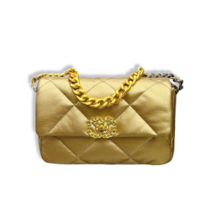 Chanel 19 Flap Bag In Gold Lambskin 25Cm